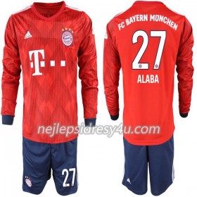 Fotbalový Dres FC Bayern Mnichov Alaba 27 Dětské Domácí 2018/19 Dlouhý Rukáv